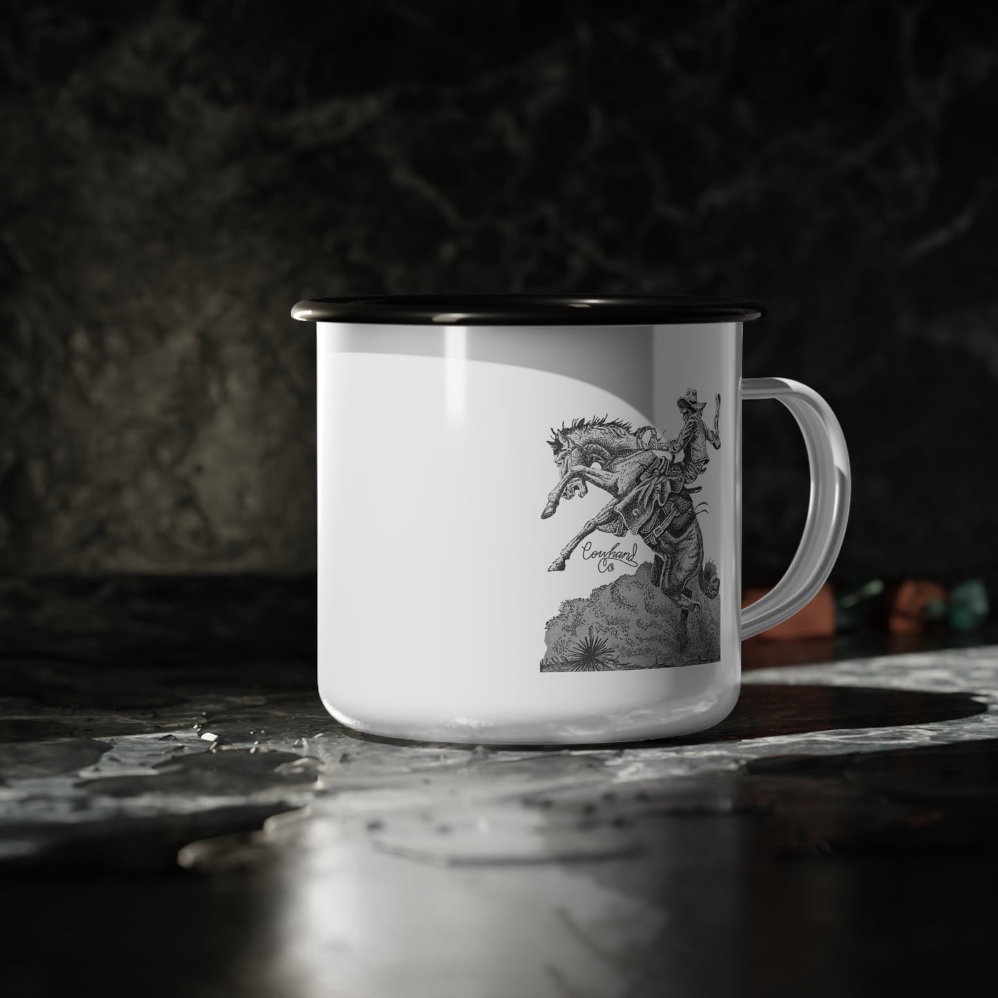 Whip & Spur Enamel Camp Cup