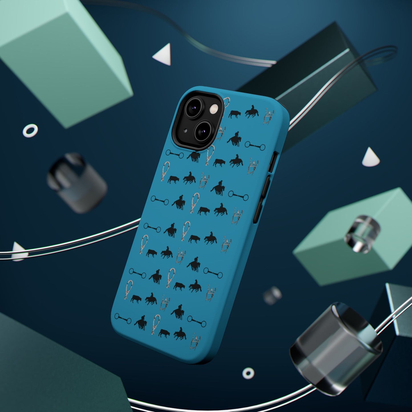 Turquoise Cowhorse Magnetic Tough Phone Case (IPhone Only)
