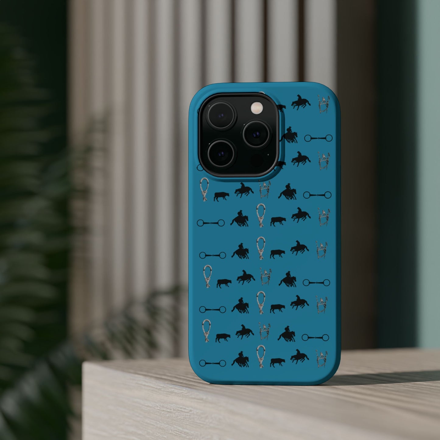Turquoise Cowhorse Magnetic Tough Phone Case (IPhone Only)