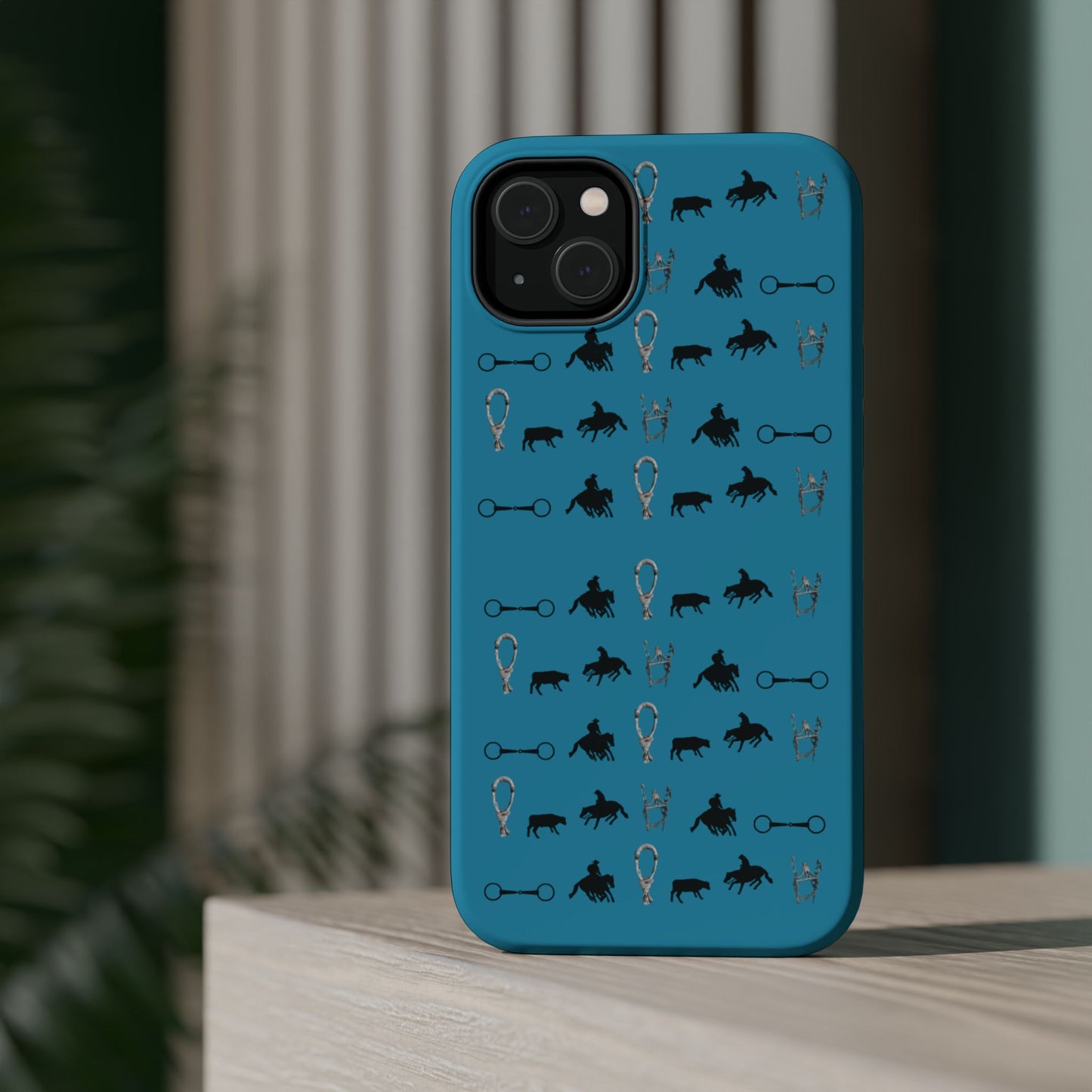 Turquoise Cowhorse Magnetic Tough Phone Case (IPhone Only)