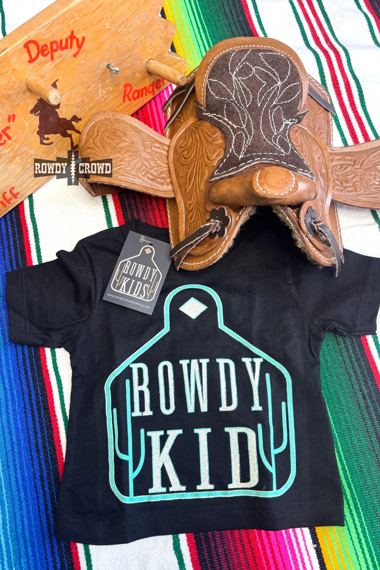 Rowdy Kid Tee- Turquoise