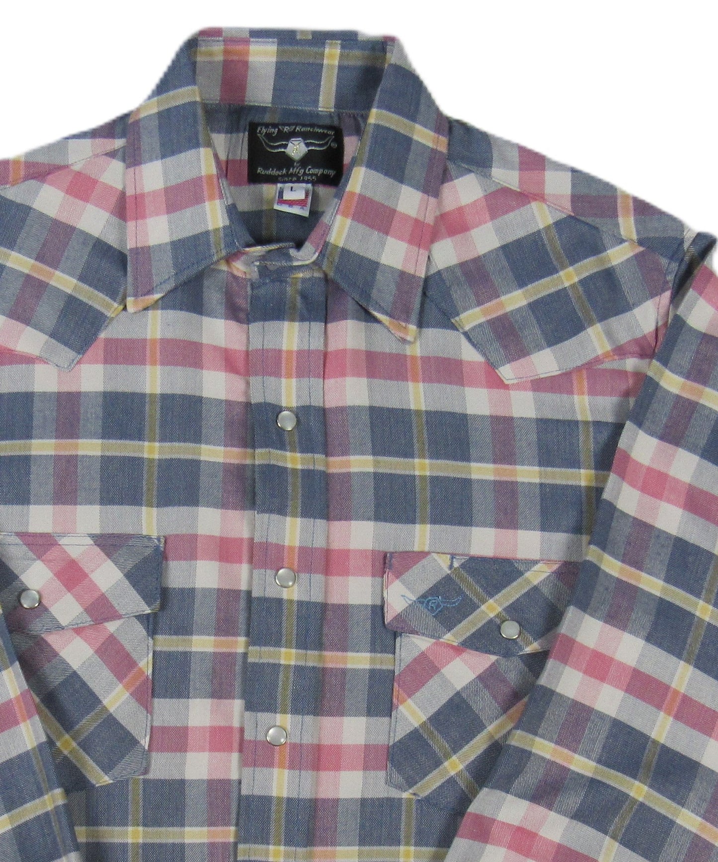 Flying R Ranchwear - Primo Plaids - Denim Blue - Long Sleeve