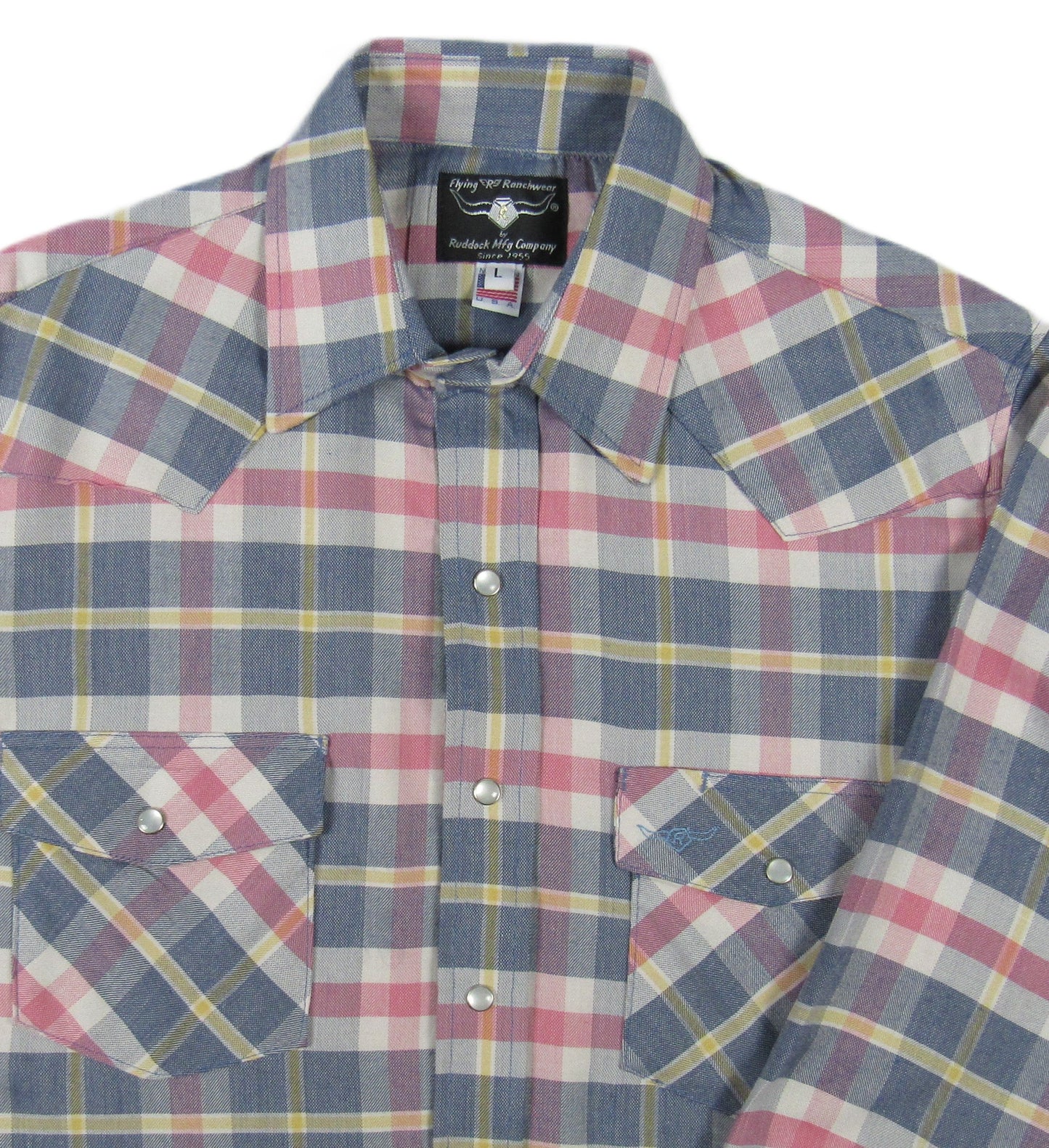 Flying R Ranchwear - Primo Plaids - Denim Blue - Long Sleeve