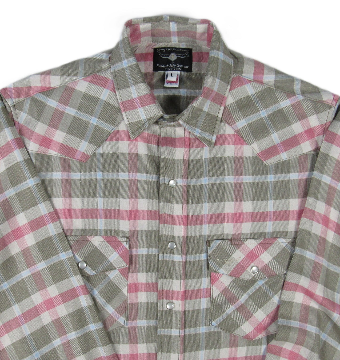 Flying R Ranchwear - Primo Plaids - Olive/Salmon - Long Sleeve