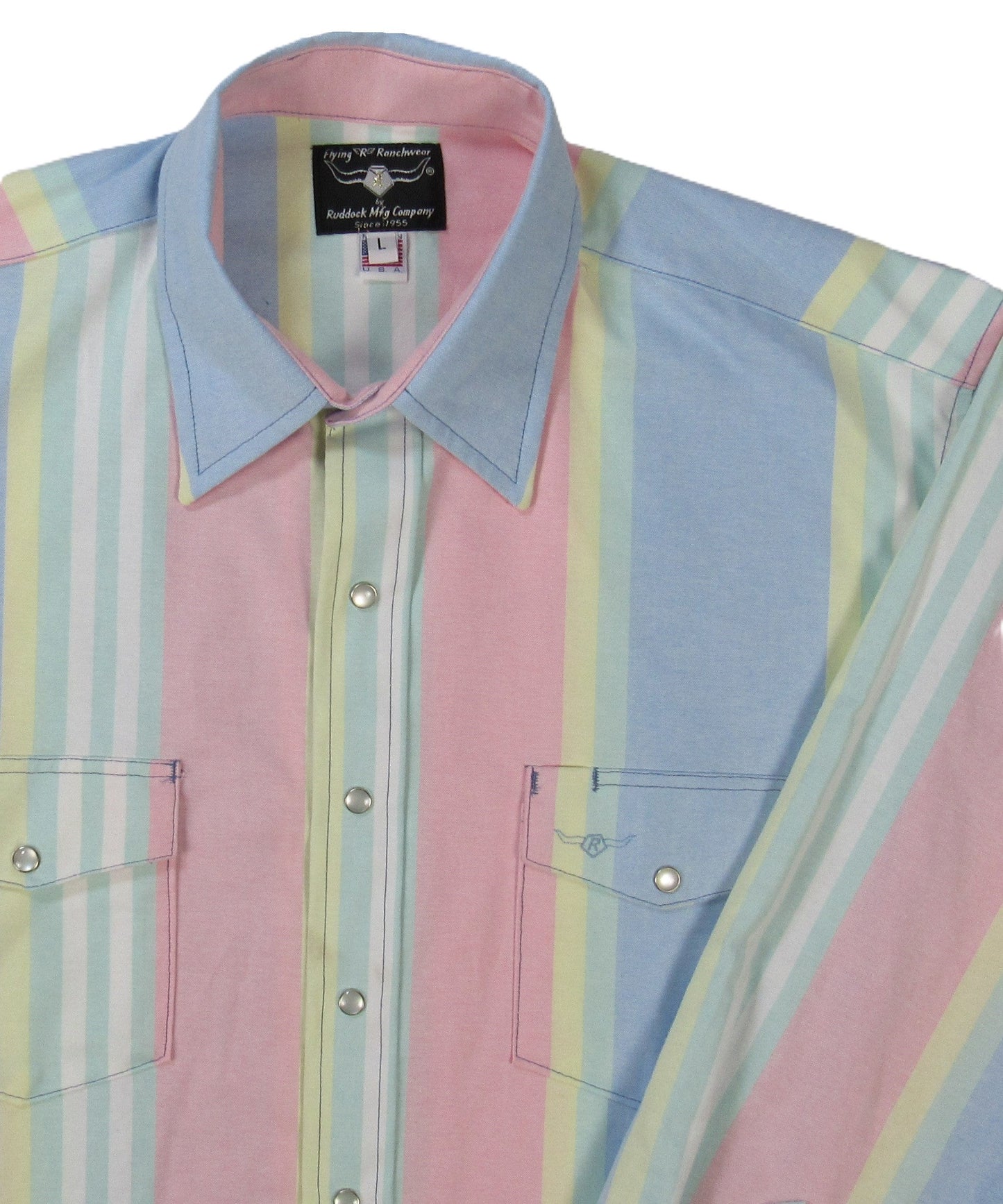 Flying R Ranchwear - Retro Awning Stripe - Long Sleeve - Snaps