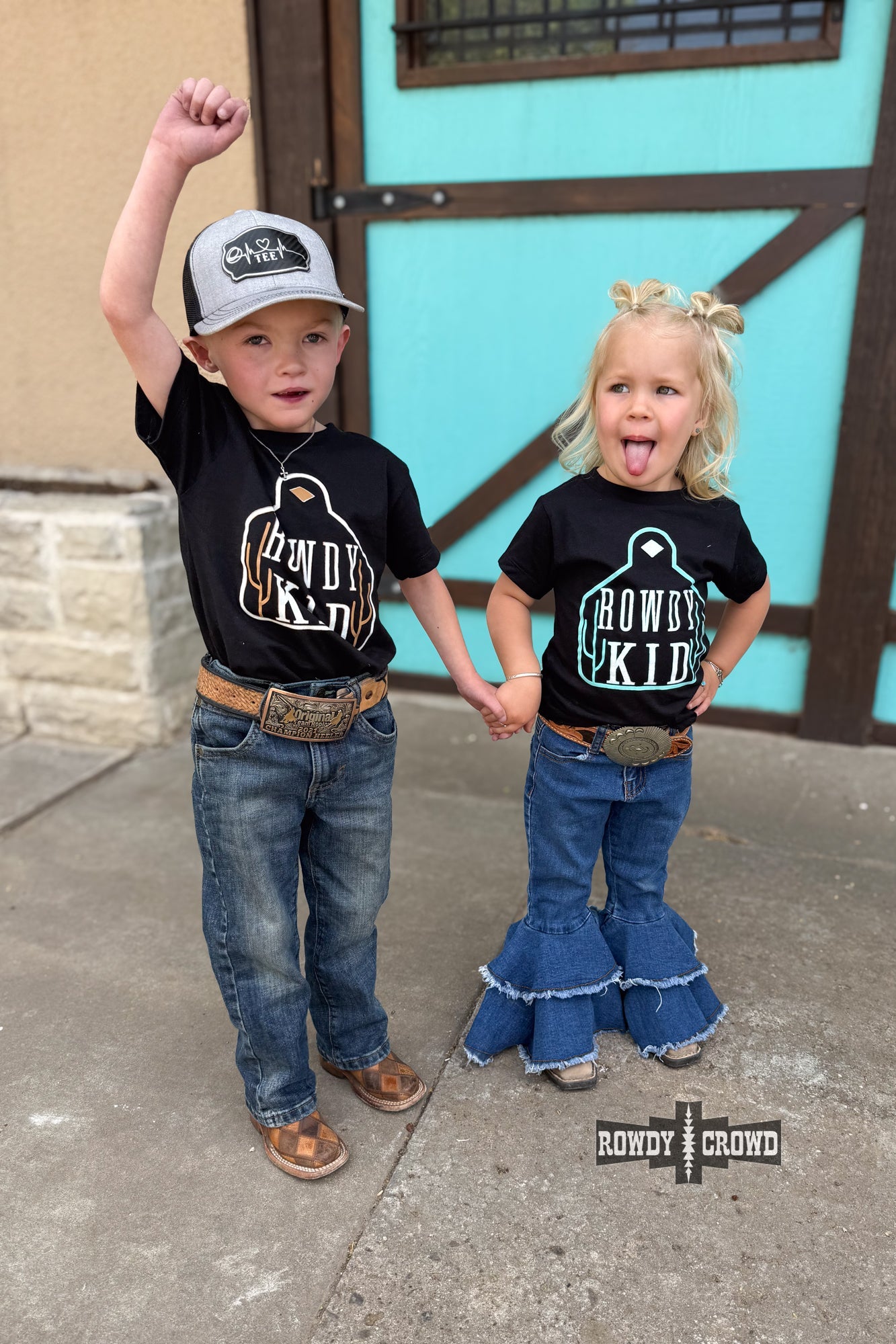 Rowdy Kid Tee- Turquoise