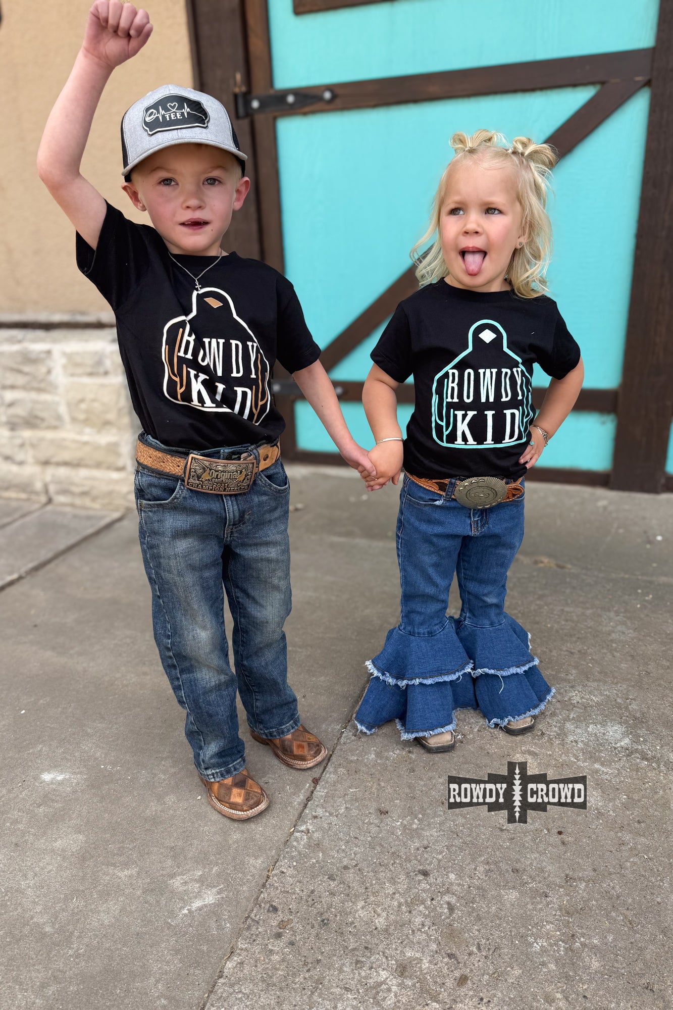 Rowdy Kid Tee- Turquoise