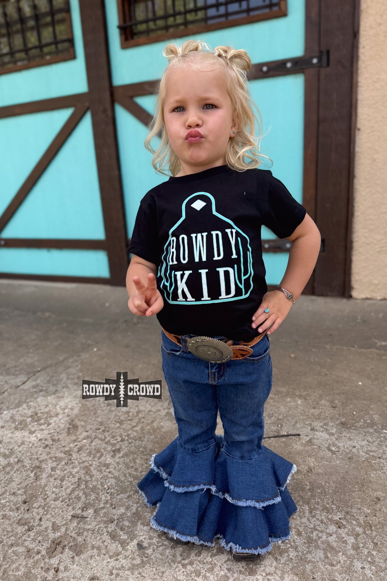 Rowdy Kid Tee- Turquoise