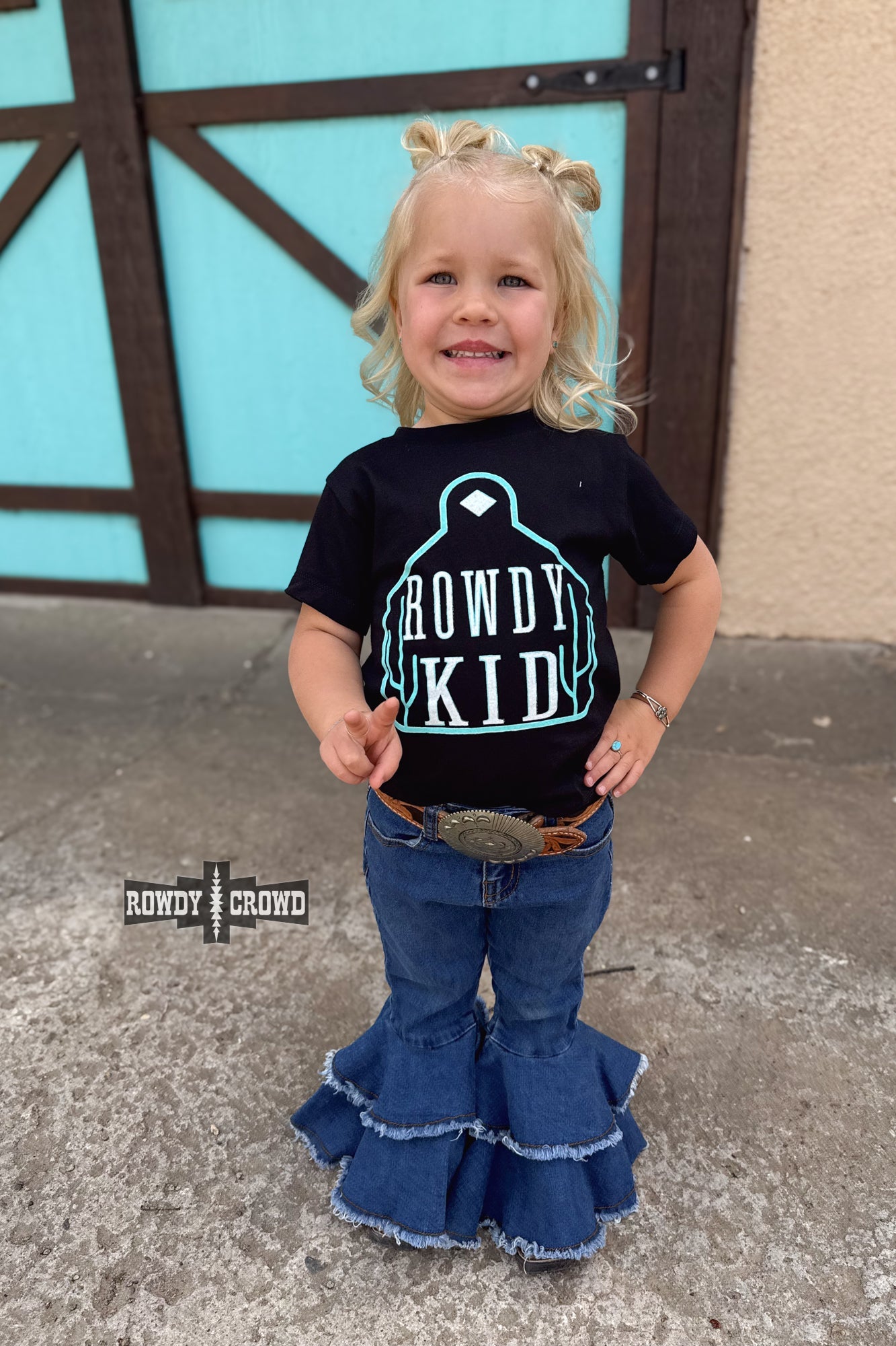 Rowdy Kid Tee- Turquoise