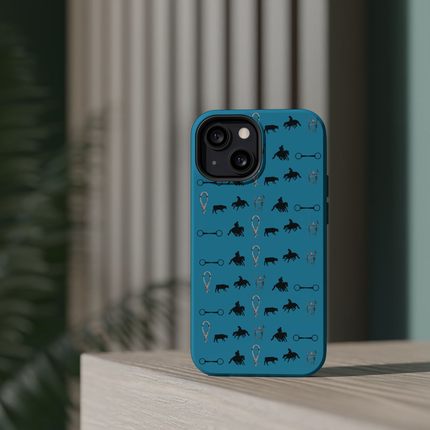 Turquoise Cowhorse Magnetic Tough Phone Case (IPhone Only)