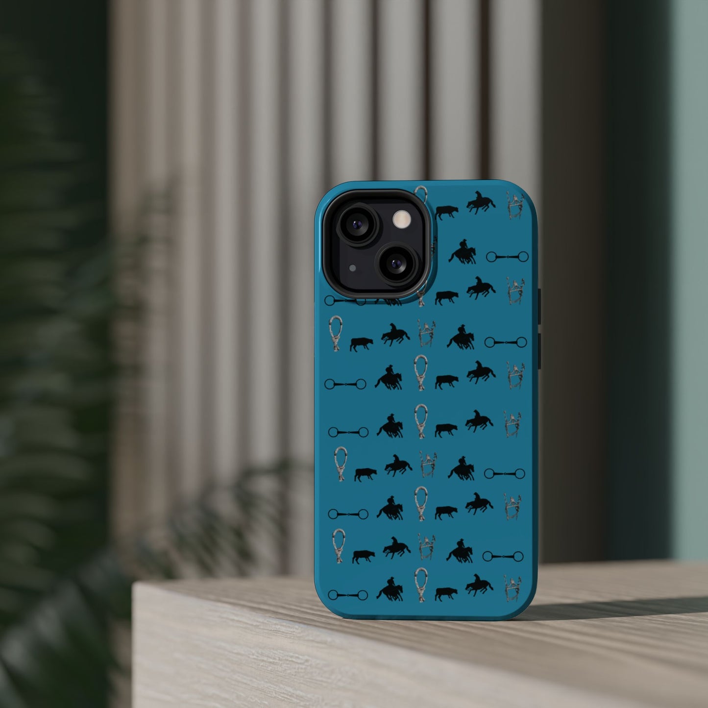 Turquoise Cowhorse Magnetic Tough Phone Case (IPhone Only)