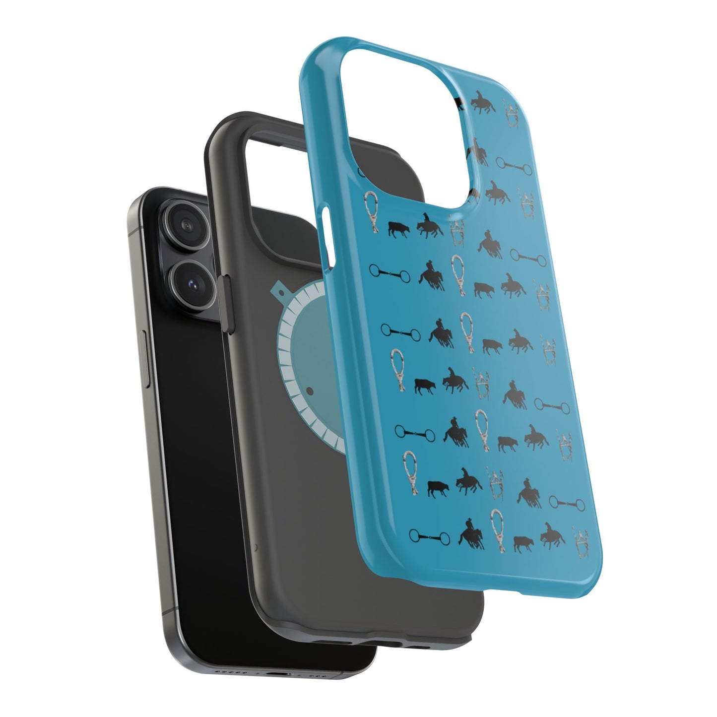 Turquoise Cowhorse Magnetic Tough Phone Case (IPhone Only)