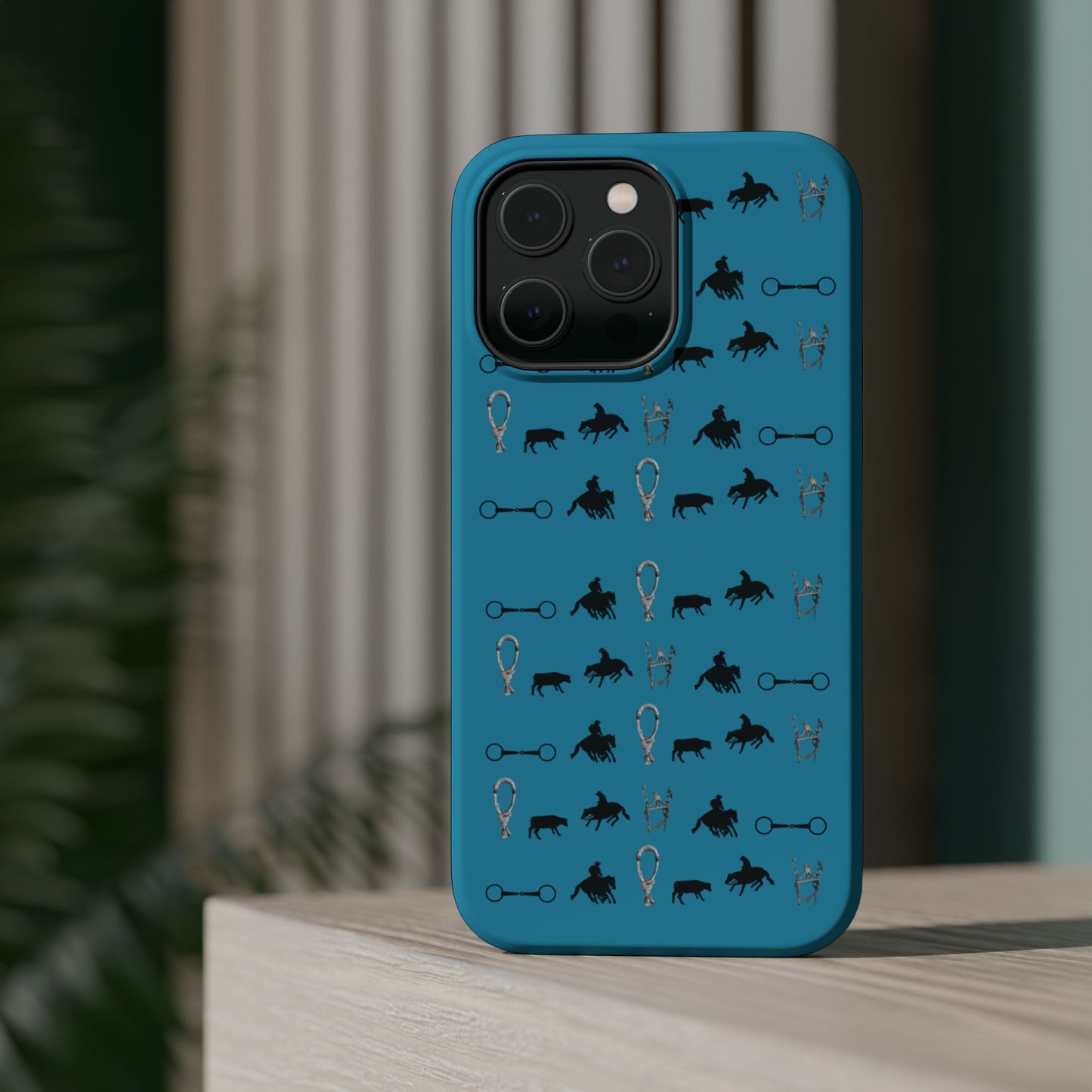 Turquoise Cowhorse Magnetic Tough Phone Case (IPhone Only)