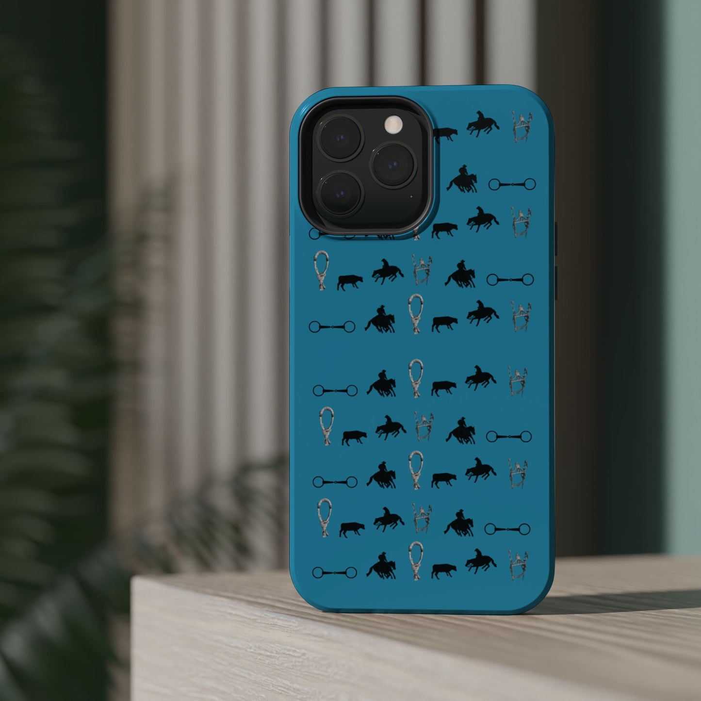 Turquoise Cowhorse Magnetic Tough Phone Case (IPhone Only)