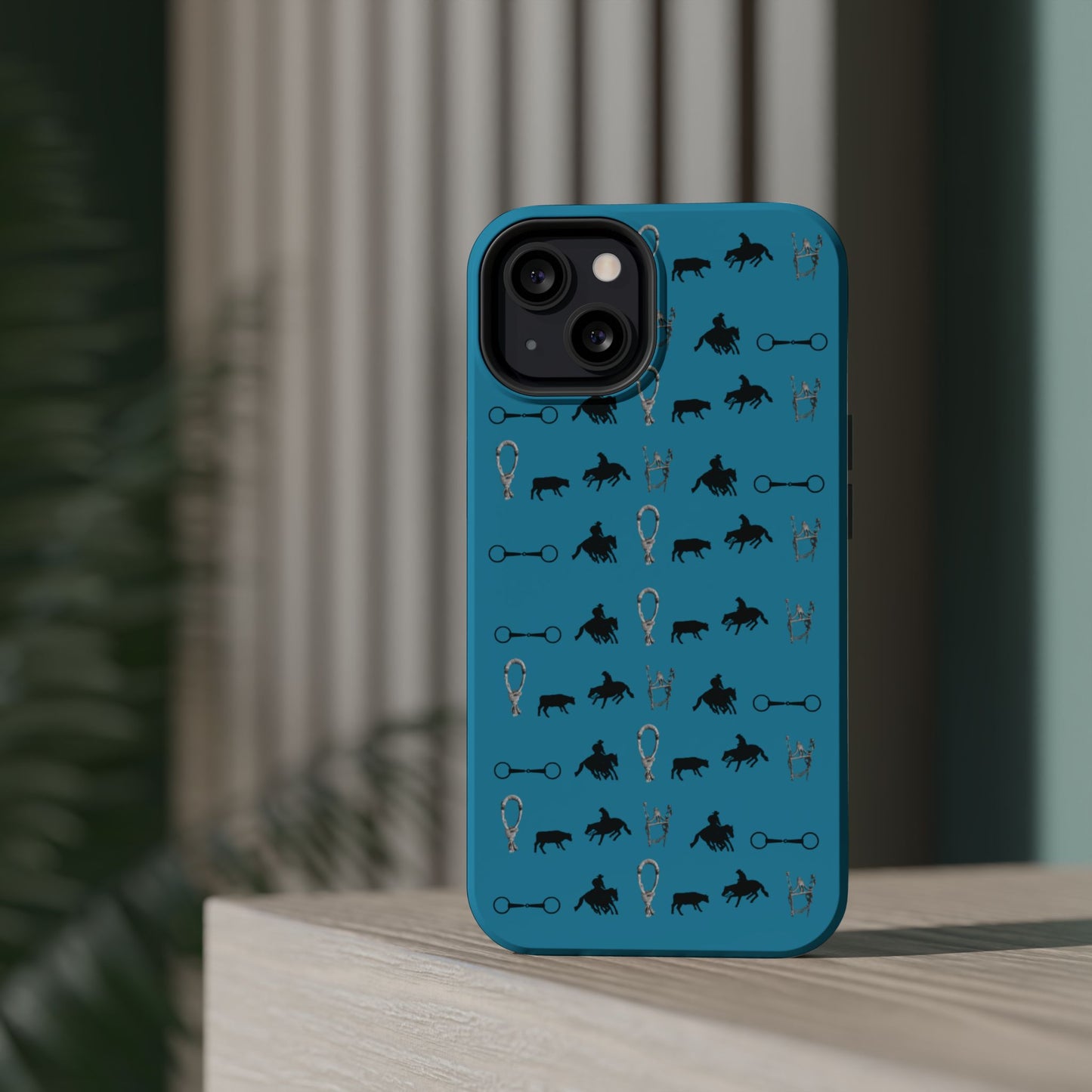 Turquoise Cowhorse Magnetic Tough Phone Case (IPhone Only)