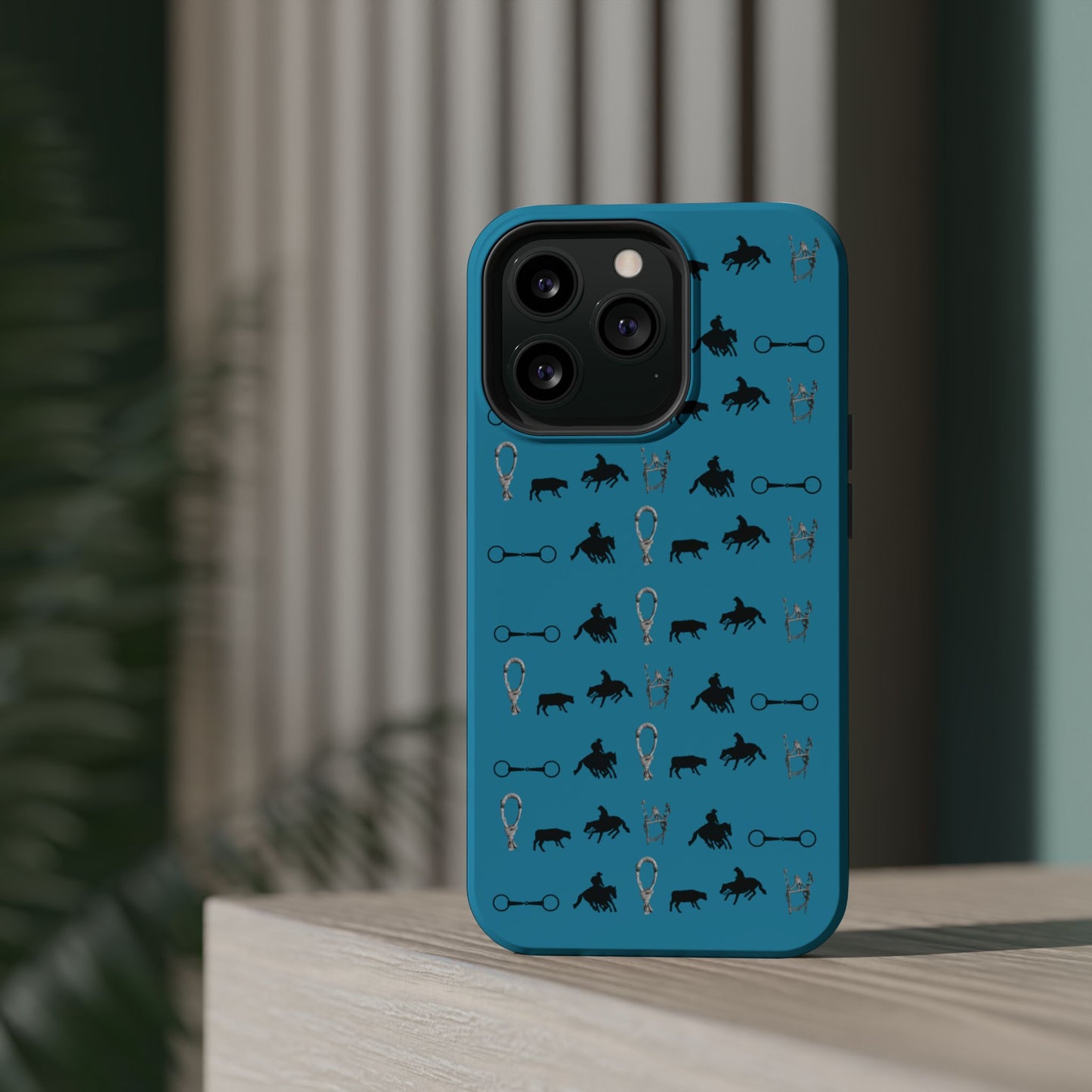 Turquoise Cowhorse Magnetic Tough Phone Case (IPhone Only)