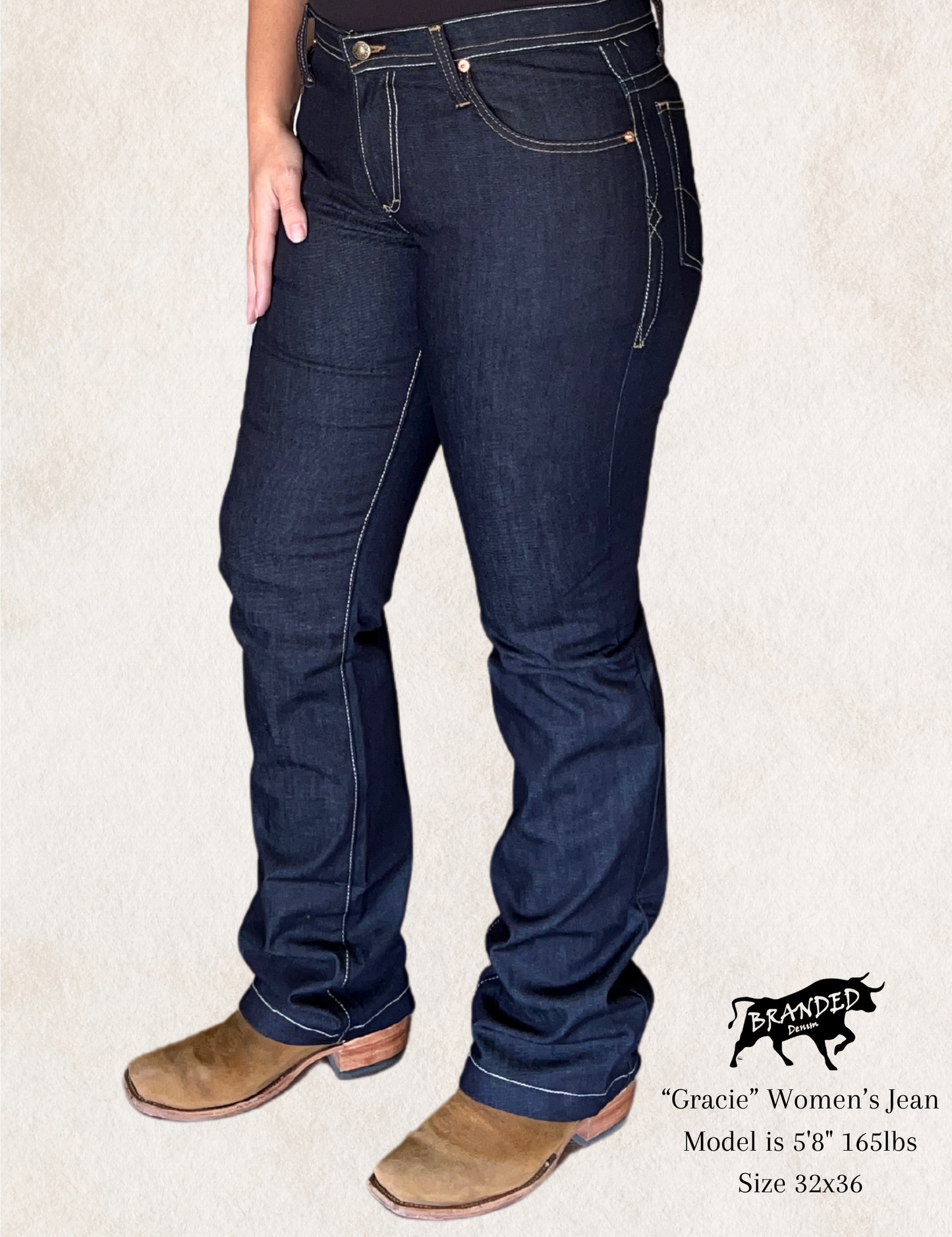 Branded Denim "Gracie" Women's Stretch Bootcut Jeans