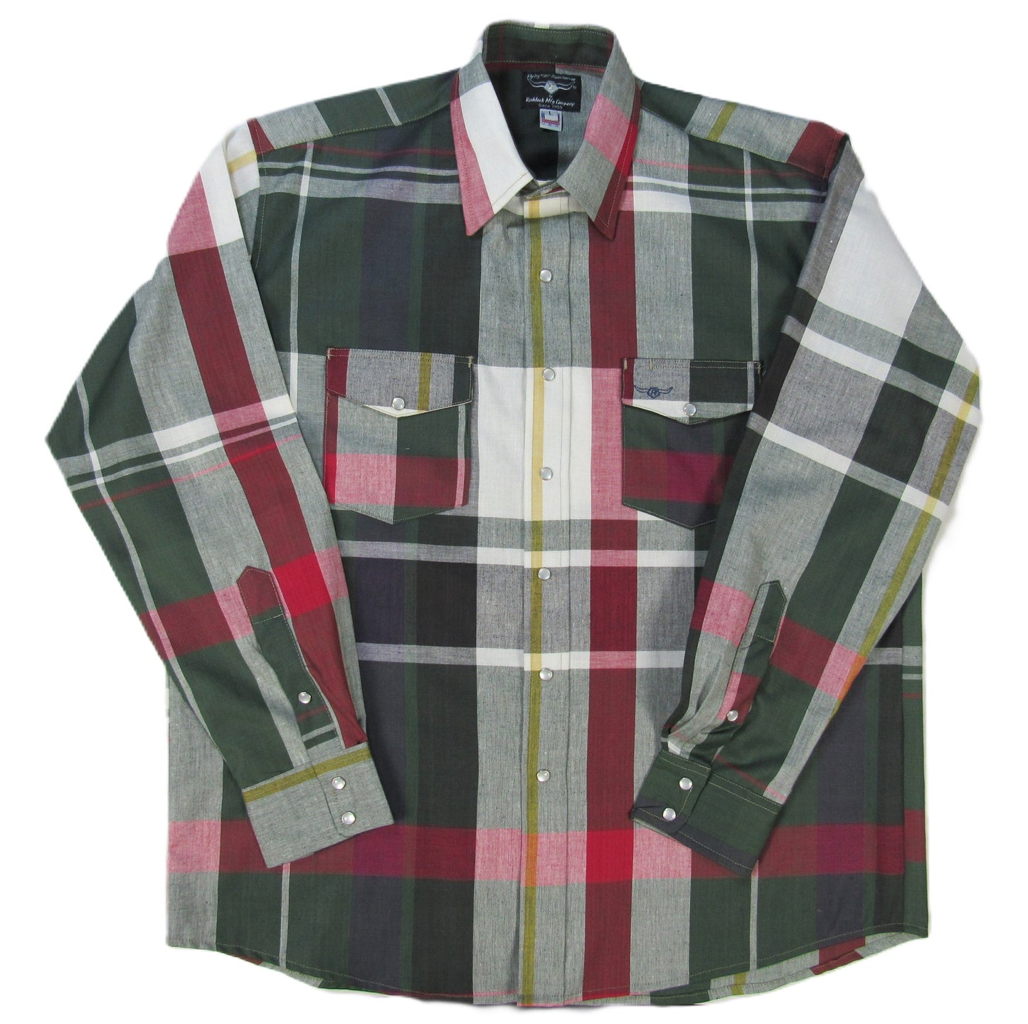 Flying R Ranchwear - Engineered Plaid Block - Long Sleeve - Snaps - Oversized Fit