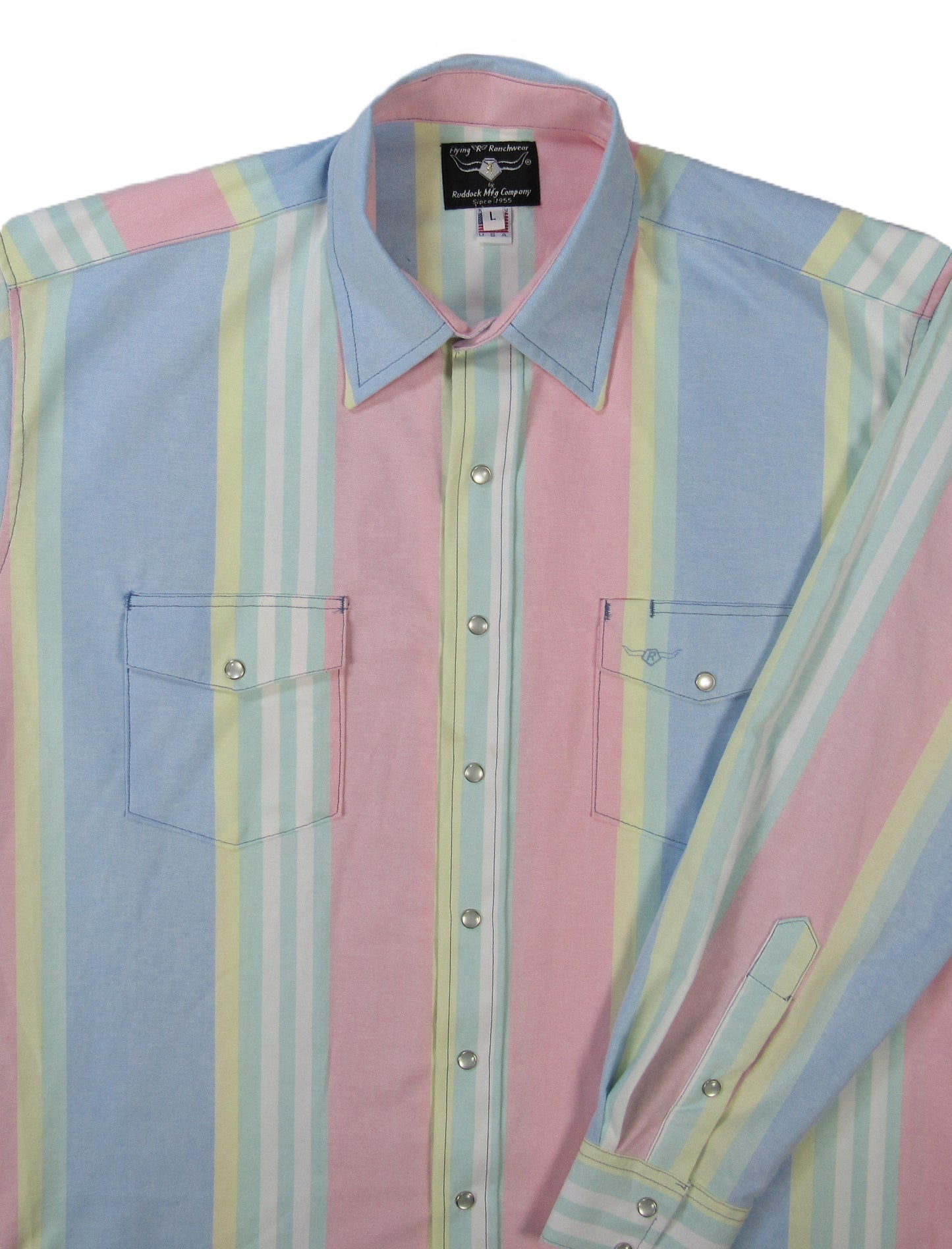 Flying R Ranchwear - Retro Awning Stripe - Long Sleeve - Snaps
