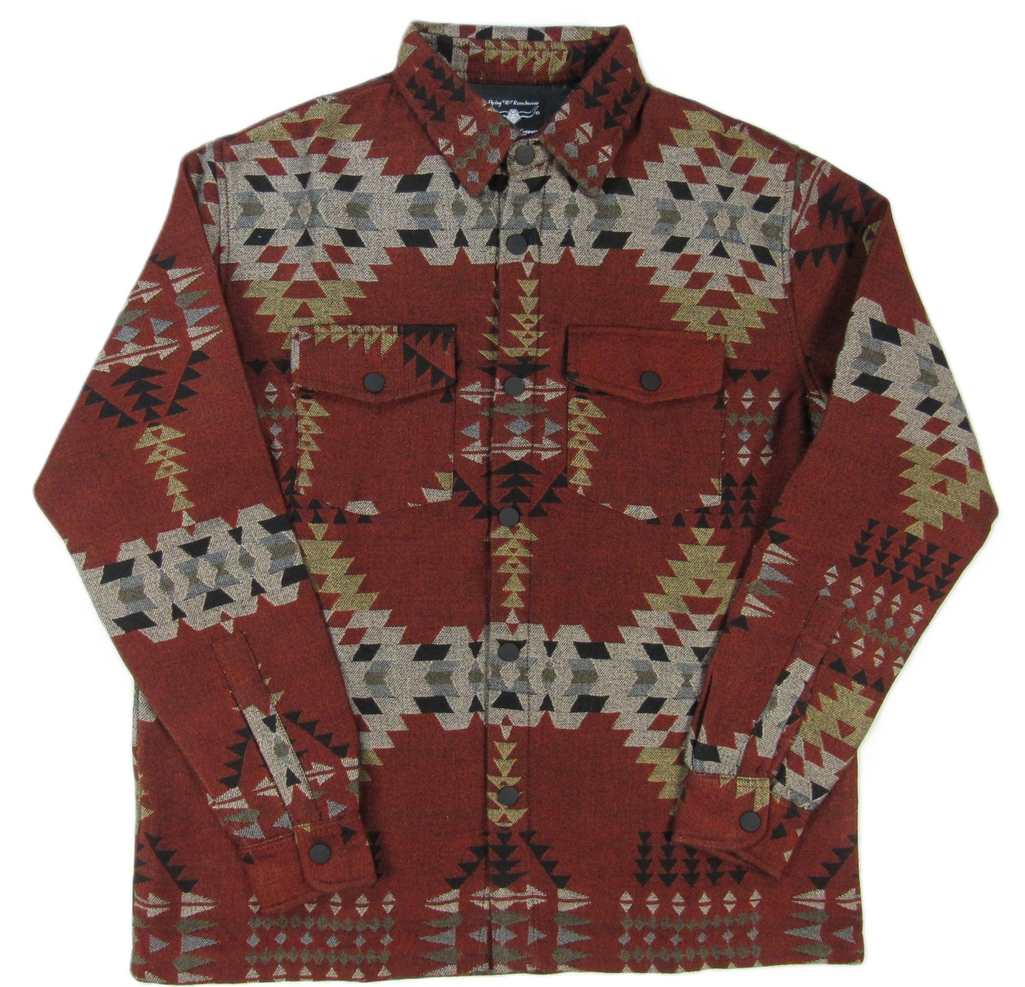 Flying R Ranchwear - Men's Thermal Shacket - Southwest Antique Copper - Jacquard