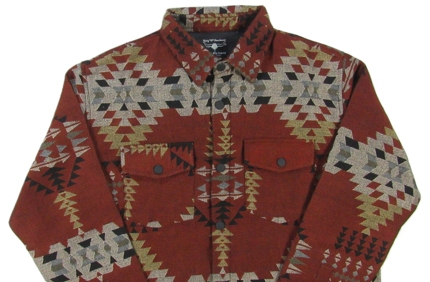 Flying R Ranchwear - Men's Thermal Shacket - Southwest Antique Copper - Jacquard