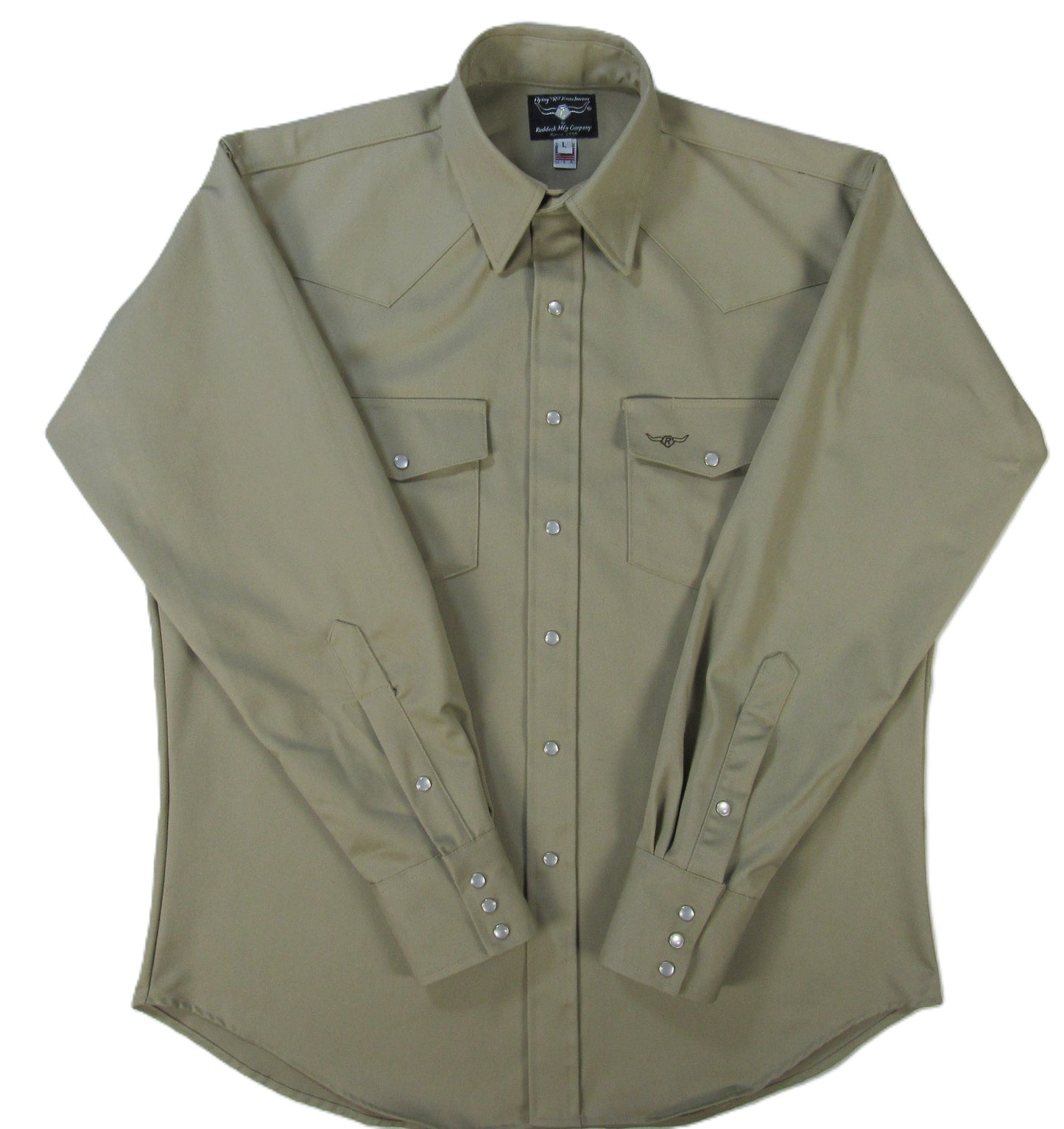 Flying R Ranchwear - Prairie Twill Solid - Khaki - Long Sleeve - Snaps - Classic Fit