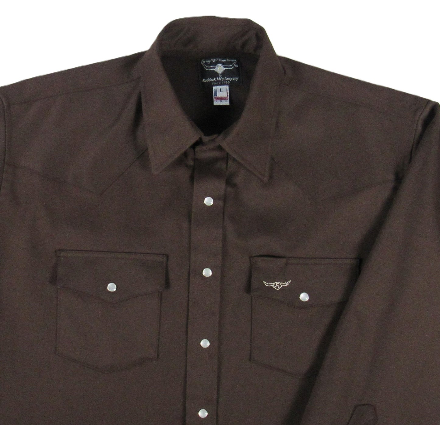 Flying R Ranchwear - Prairie Twill Solid - Chocolate Brown - Long Sleeve - Snaps - Classic Fit