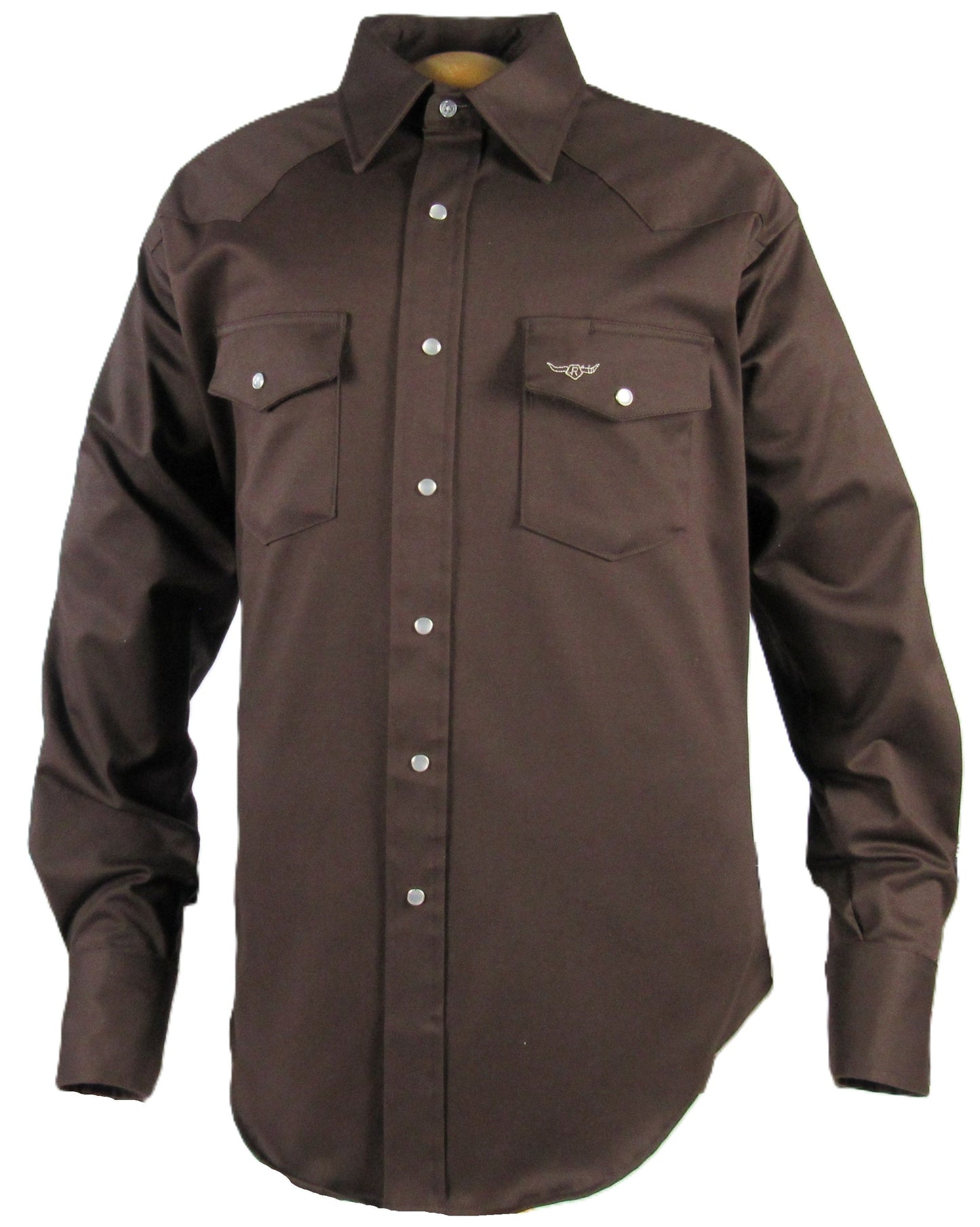 Flying R Ranchwear - Prairie Twill Solid - Chocolate Brown - Long Sleeve - Snaps - Classic Fit