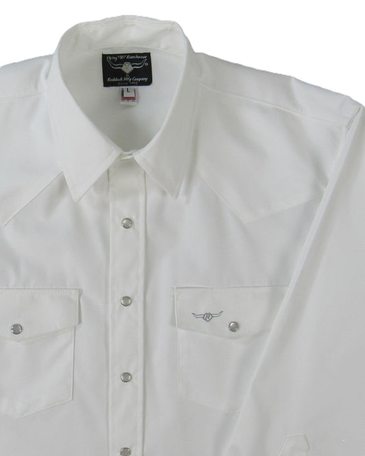 Flying R Ranchwear - Corona 80's Pinpoint Oxford - White - Long Sleeve