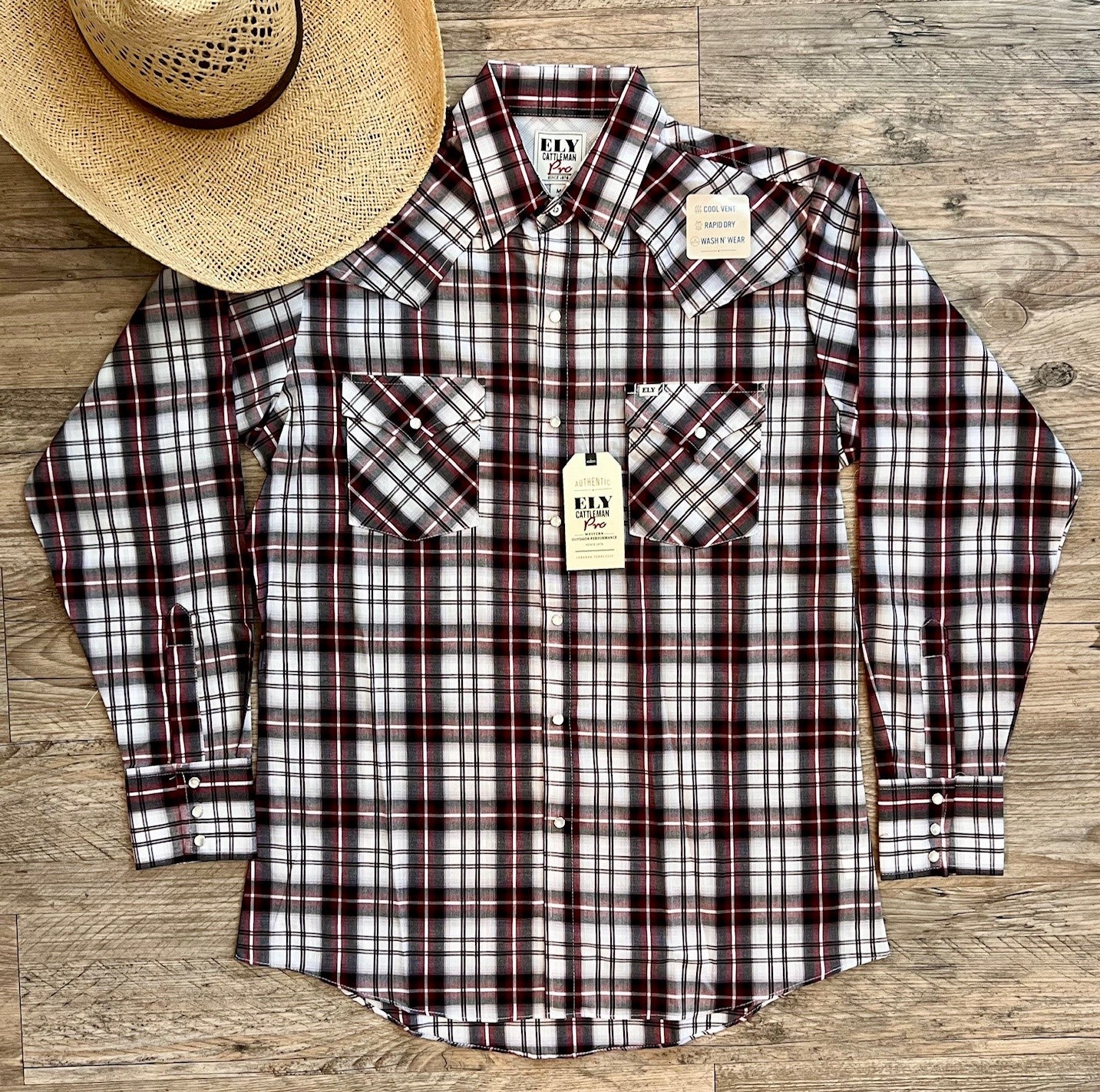 Ely Cattleman Pro Vented Plaid Shirt