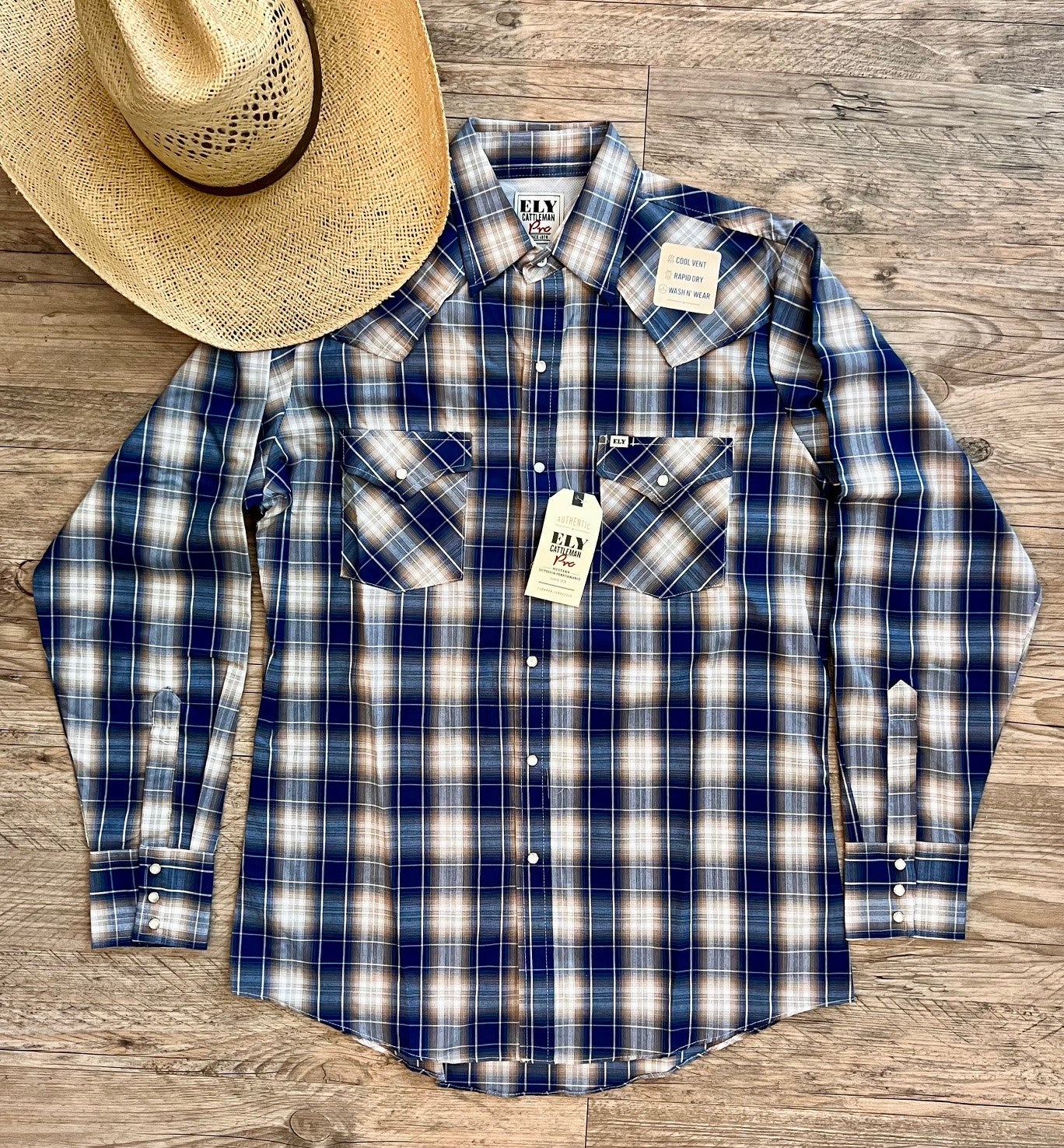 Ely Cattleman Pro Vented Plaid Shirt