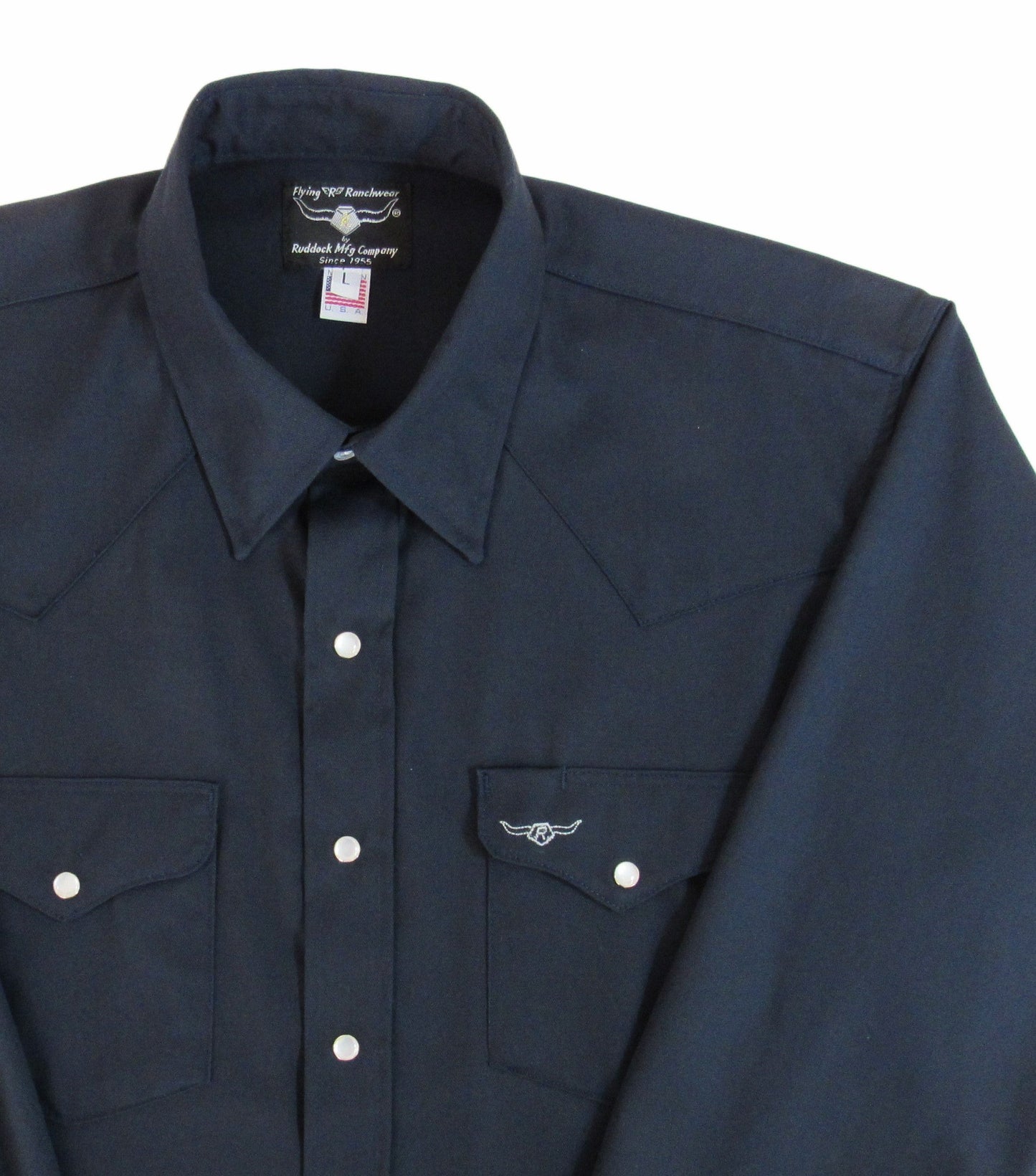 Flying R Ranchwear - Prairie Twill Work Shirt - Navy Twill - Long Sleeve