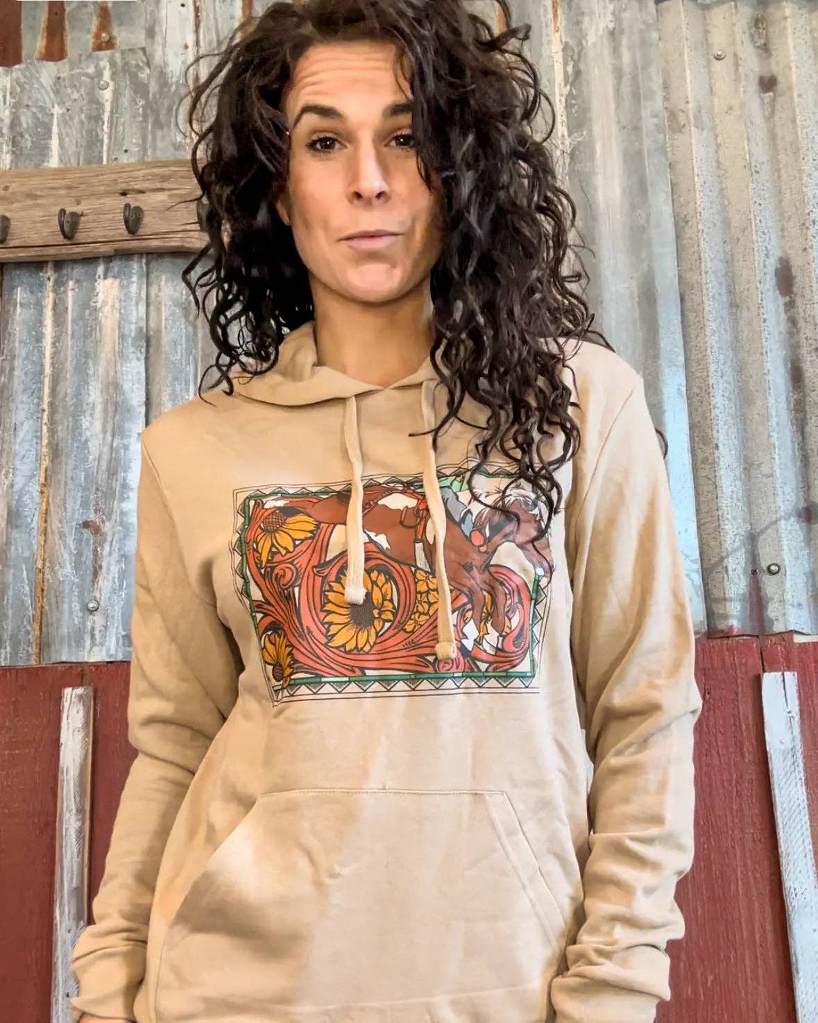 Bareback Floral Scroll Hoodie